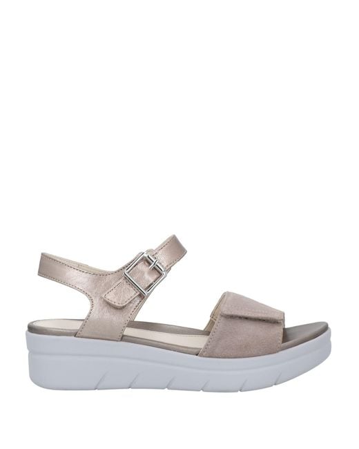 Stonefly Suede Sandals in Gray - Lyst
