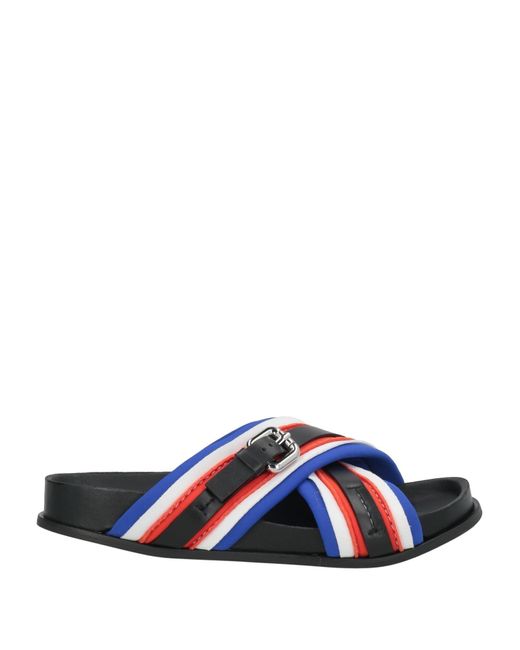 Plan C Blue Sandals Leather, Textile Fibers