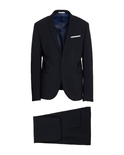 Daniele Alessandrini Blue Midnight Suit Wool, Elastane for men
