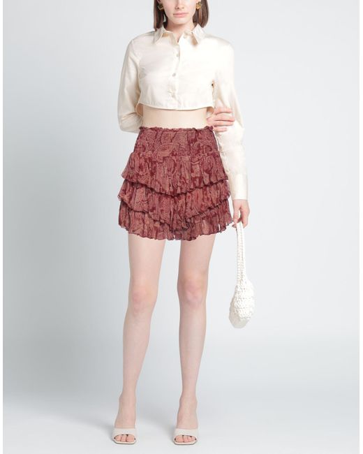 Aniye By Red Burgundy Mini Skirt Viscose