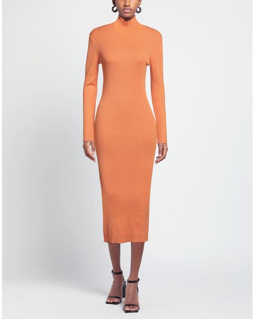 Silvian Heach Orange Midi Dress