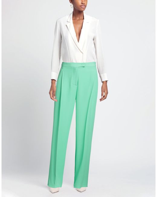 SIMONA CORSELLINI Green Pants Polyester, Elastane