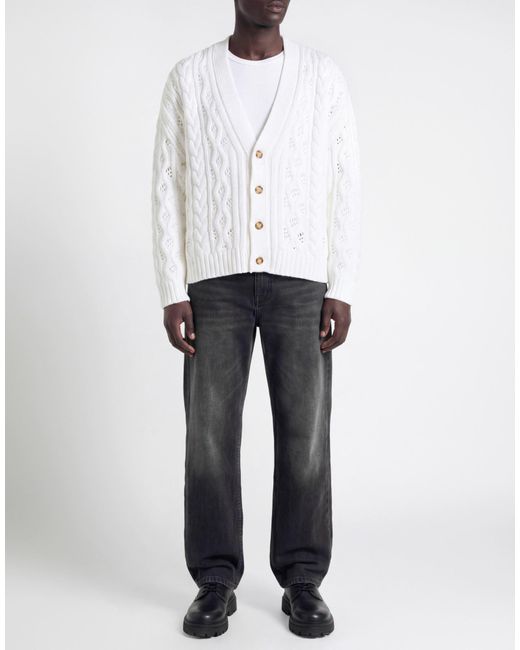 1989 STUDIO White Cardigan Cotton, Polyamide for men