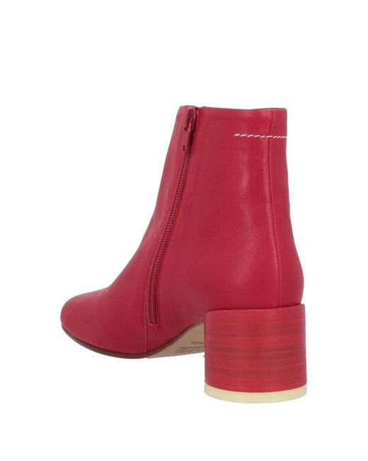 MM6 by Maison Martin Margiela Red Ankle Boots
