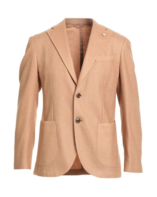 Luigi Bianchi Natural Blazer Wool, Polyester for men