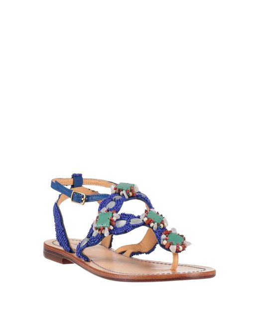Maliparmi Blue Thong Sandal Textile Fibers