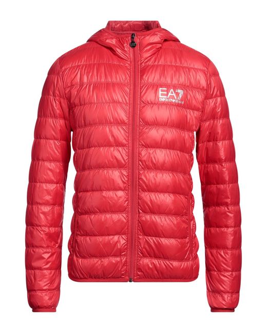EA7 Red Down Jacket for men