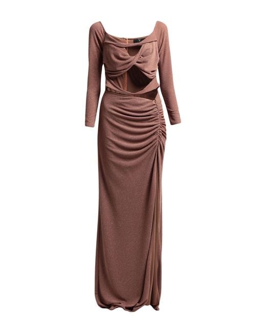 FELEPPA Brown Maxi Dress Polyester, Elastane