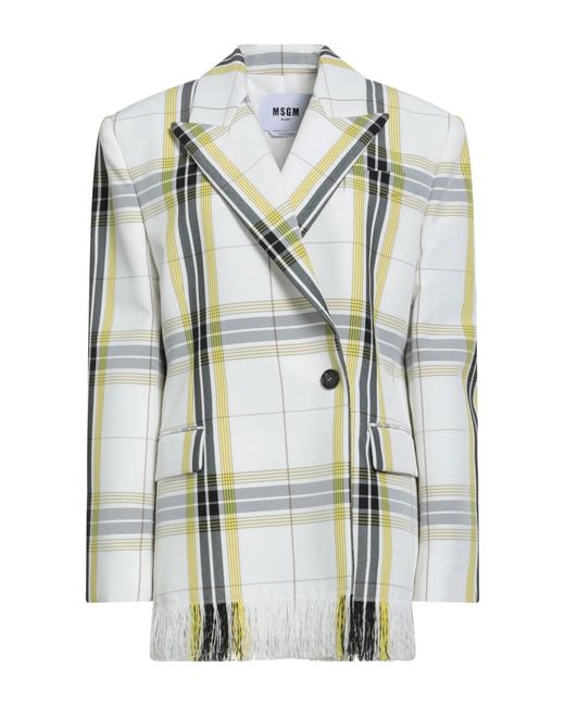 MSGM White Blazer Polyester