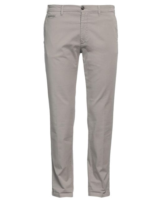 40weft Gray Pants Cotton, Elastane for men