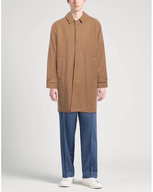 AT.P.CO Brown Camel Coat Polyester, Acrylic, Wool for men