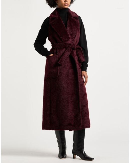 Max Mara Purple Coat Alpaca Wool, Virgin Wool