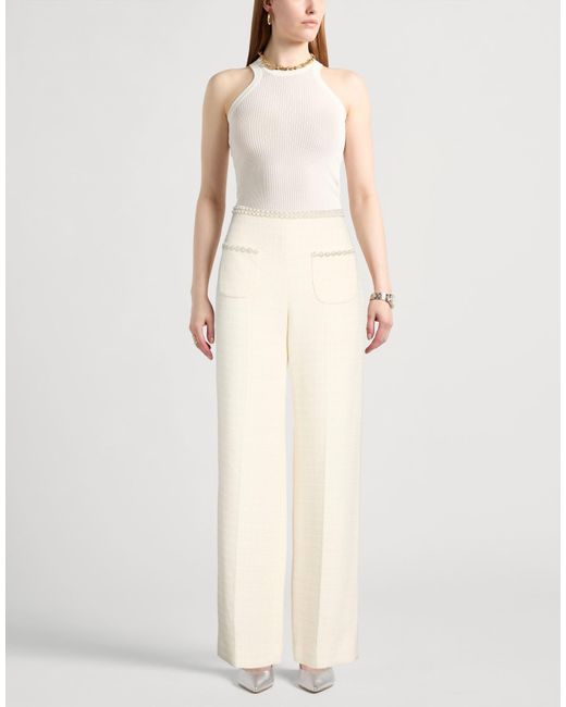 Sandro White Pants Cotton, Viscose, Acrylic, Polyamide