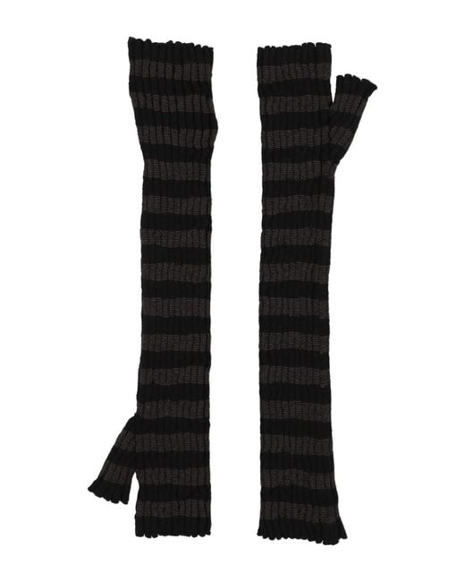 MM6 by Maison Margiela Black Gloves Viscose, Polyester
