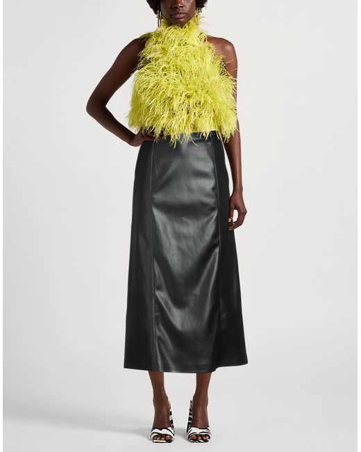 Alpha Studio Black Midi Skirt Polyester, Polyurethane Resin