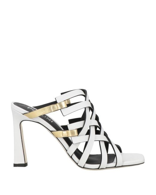 Pollini White Sandals Calfskin
