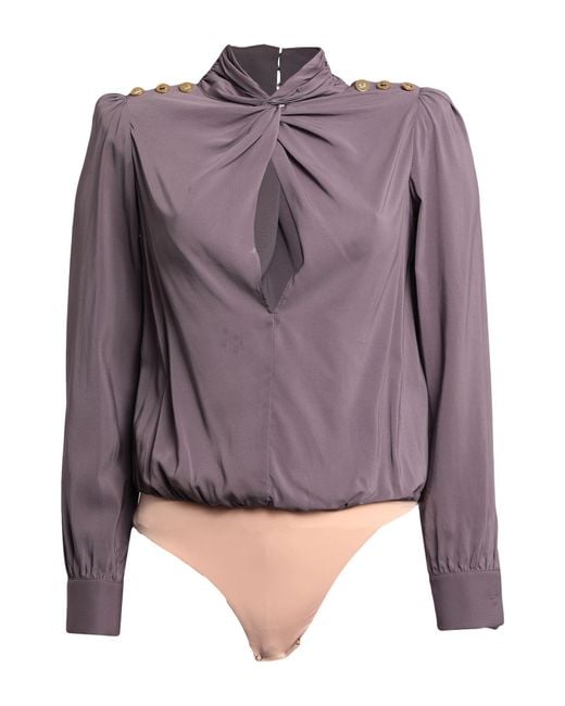 Elisabetta Franchi Purple Bodysuit Viscose, Elastane, Polyamide
