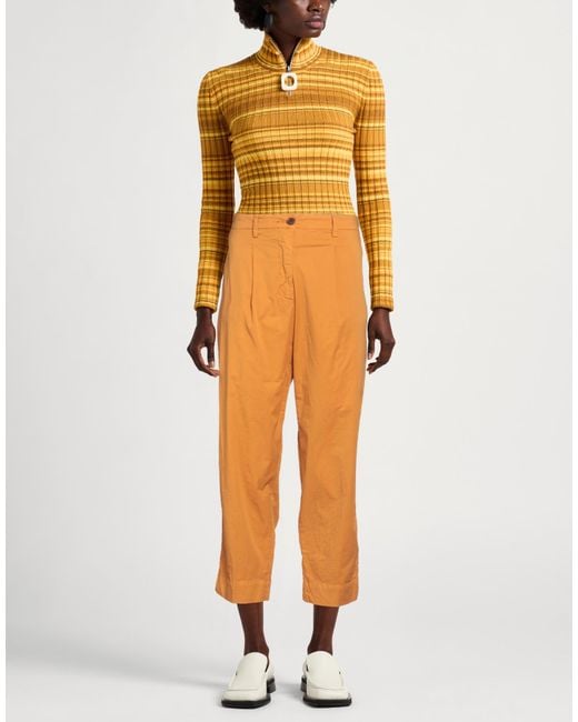 White Sand Orange Pants Cotton, Elastane