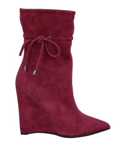 Ninalilou Red Ankle Boots