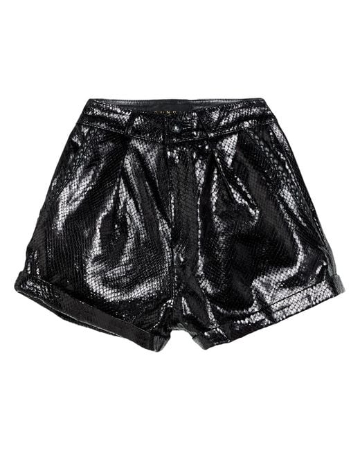 Dundas Black Shorts & Bermuda Shorts Cow Leather, Lambskin