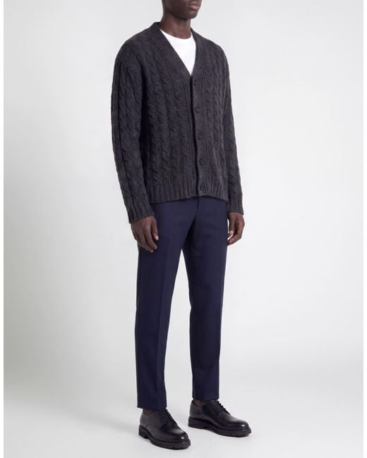 Grifoni Black Cardigan Wool, Polyamide, Alpaca Wool, Mohair Wool for men