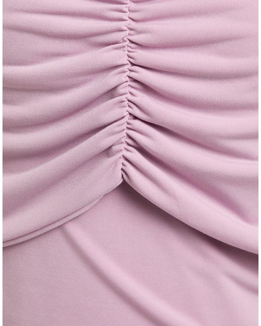 Haveone Pink Lilac Mini Dress Polyester, Elastane