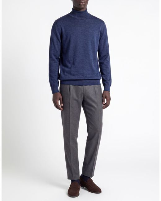 Gran Sasso Blue Turtleneck Virgin Wool for men