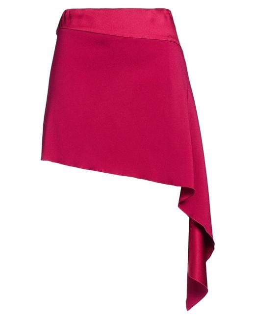 Carla G Red Midi Skirt Acetate, Viscose, Elastane