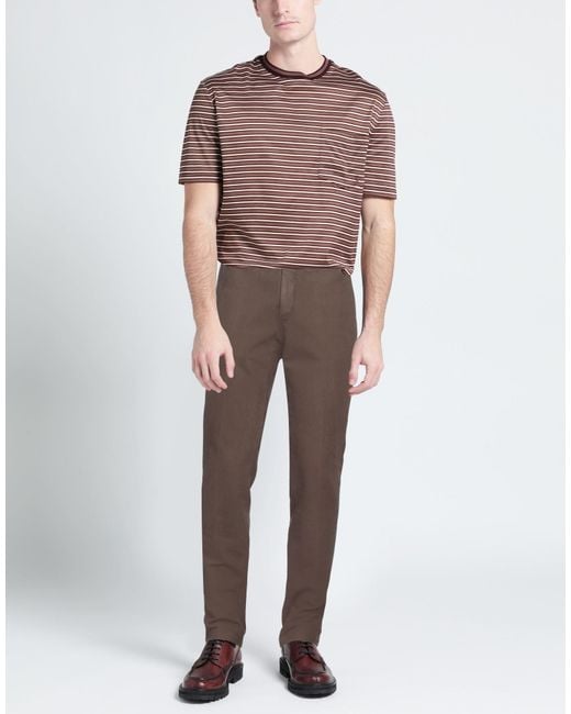Incotex Brown Pants Cotton, Elastane for men
