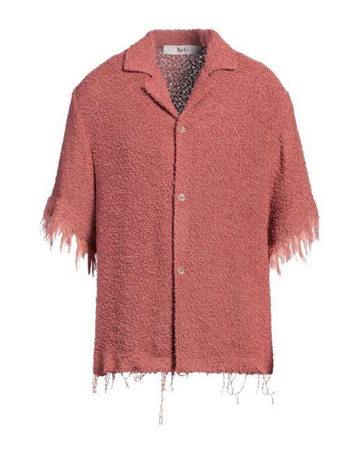 Séfr Red Shirt Viscose, Polyamide, Linen for men