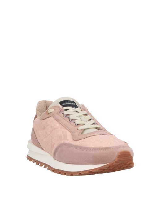 HIDNANDER Pink Sneakers Textile Fibers, Leather