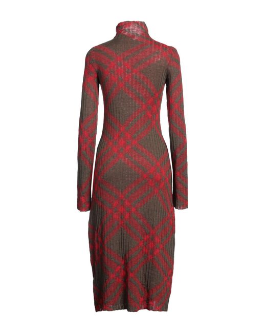Burberry Red Midi Dress Polyamide, Mohair Wool, Wool