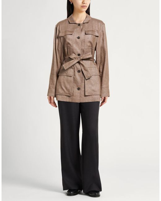 Brunello Cucinelli Brown Light Shirt Linen, Virgin Wool, Polyester, Polyamide