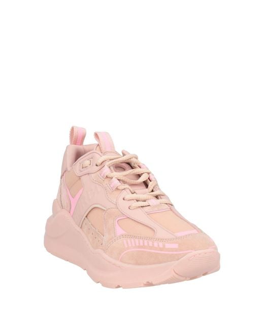 Burberry Pink Sneakers Leather, Textile Fibers