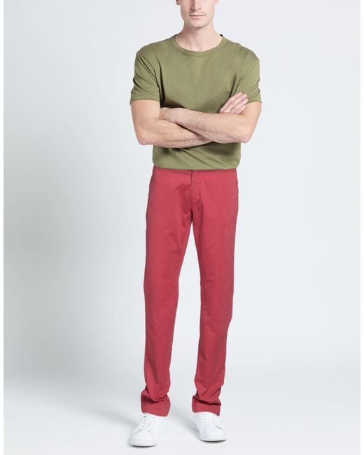 Hackett Red Pants Cotton, Elastane for men