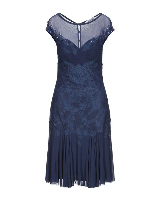 Maria Grazia Severi Blue Bright Midi Dress Polyester