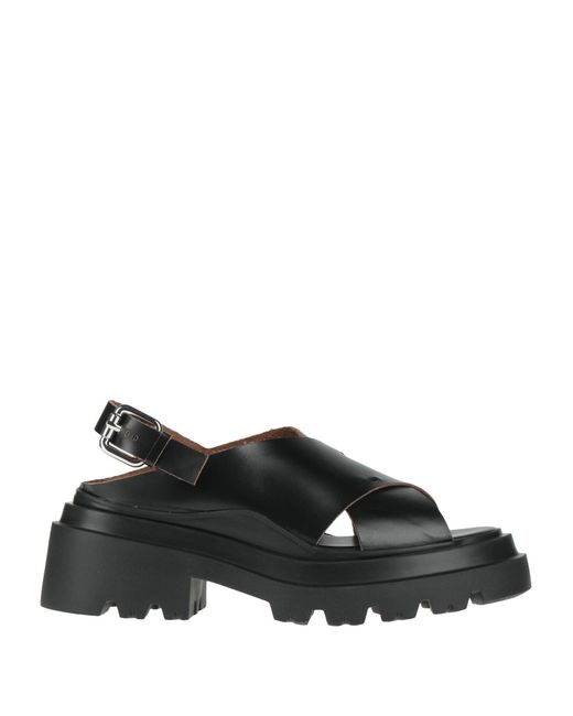 Plan C Black Sandals Leather