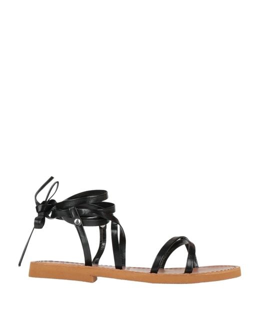 Ovyè Black Sandals Leather