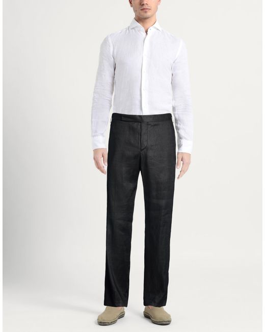 Lardini Black Pants Linen, Viscose, Elastane for men