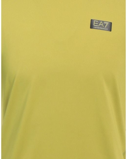 EA7 Yellow T-Shirt Recycled Polyester, Elastane for men