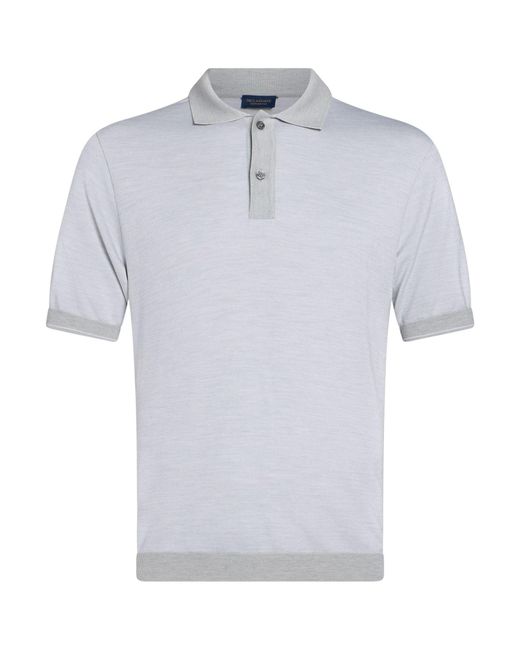 Paul & Shark Blue Polo Shirt Cotton, Silk for men