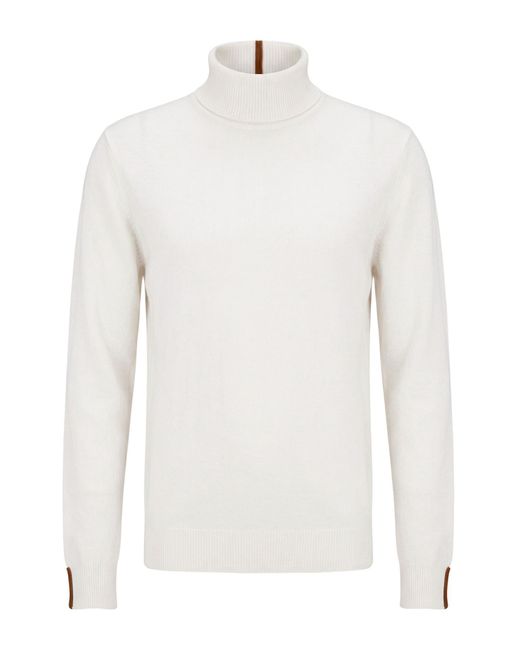 Alpha Studio White Turtleneck Geelong Wool for men