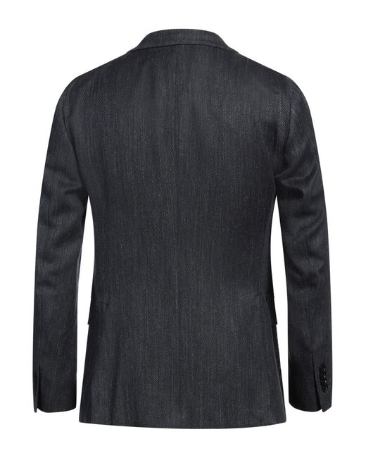 Boglioli Black Blazer Cotton, Wool, Silk, Linen for men