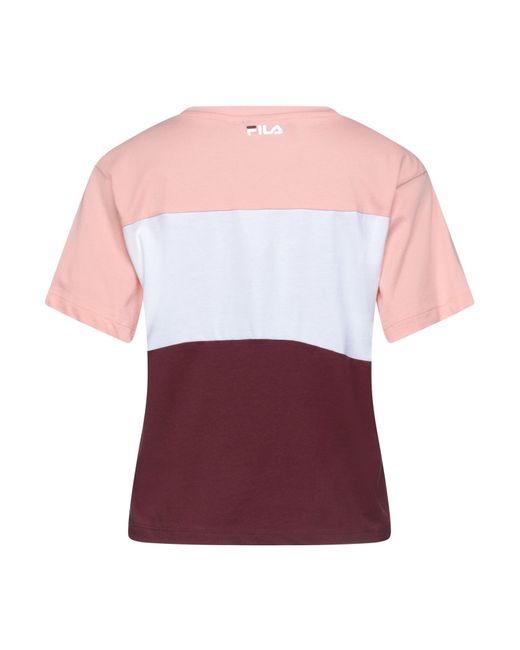 Fila Cotton T-shirt in Pink - Lyst