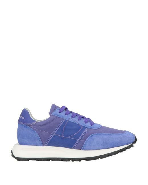 Philippe Model Blue Sneakers Leather, Synthetic Fibers