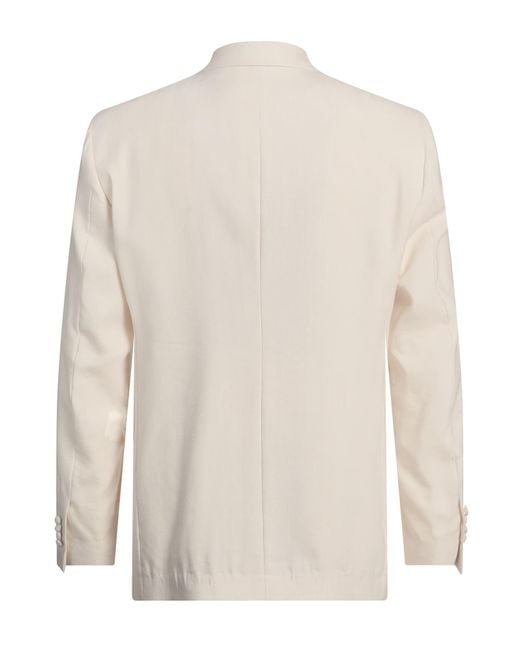 Lardini Natural Ivory Blazer Linen, Wool for men