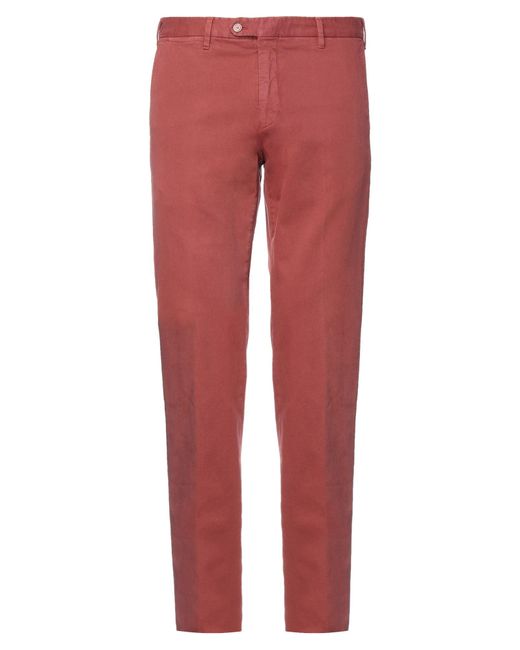 Fedeli Red Brick Pants Cotton, Cashmere, Elastane for men