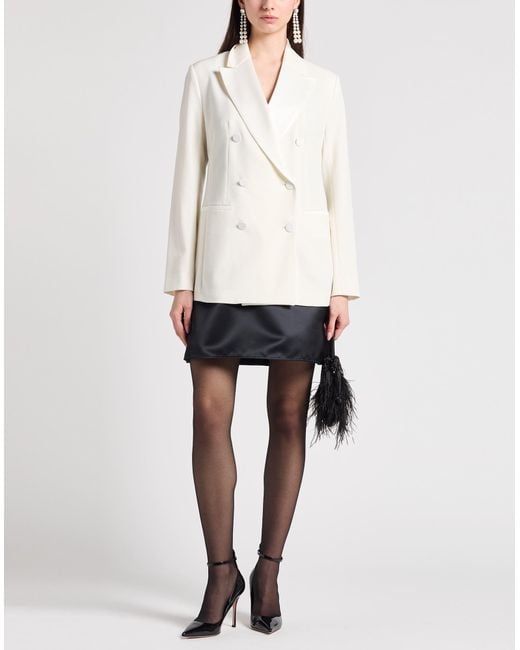 Antonelli White Blazer Polyester, Virgin Wool, Elastane