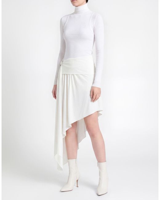 Alexandre Vauthier White Ivory Midi Skirt Viscose, Elastane