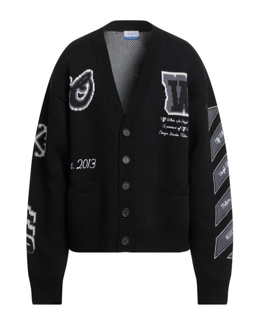 Off-White c/o Virgil Abloh Black Cardigan Cotton, Wool, Polyamide for men